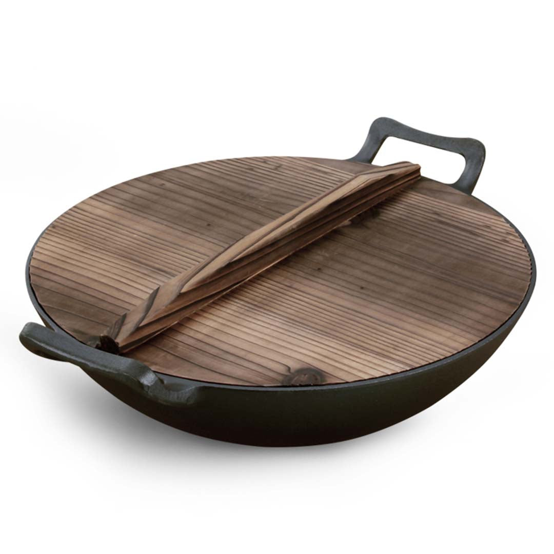 Wok With Wooden Lid