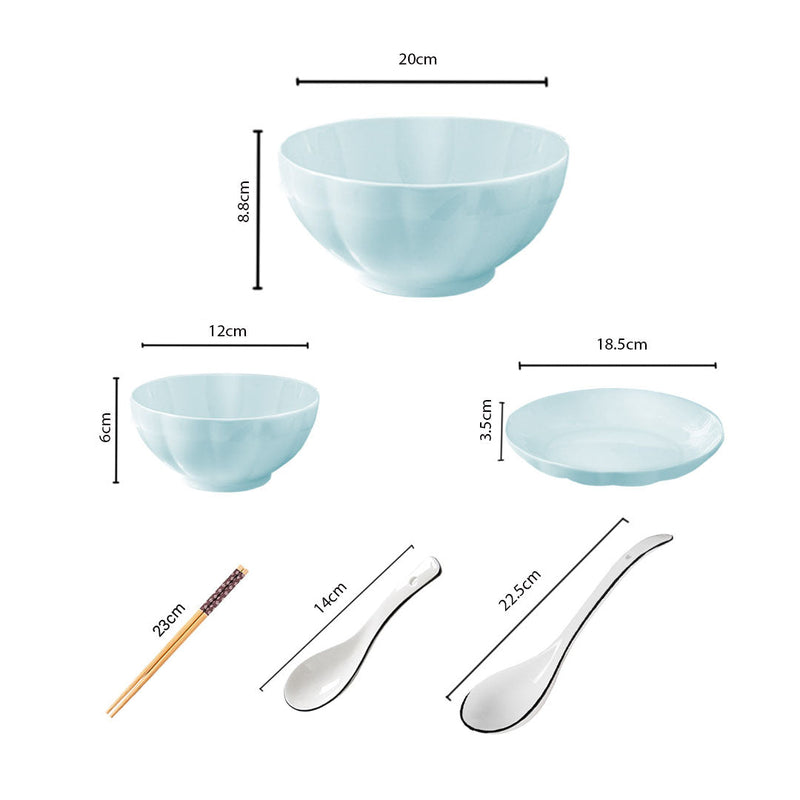 Light Blue Ceramic Dinnerware Set