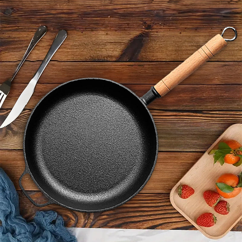 Wood Handle Non-Stick Frying Pan