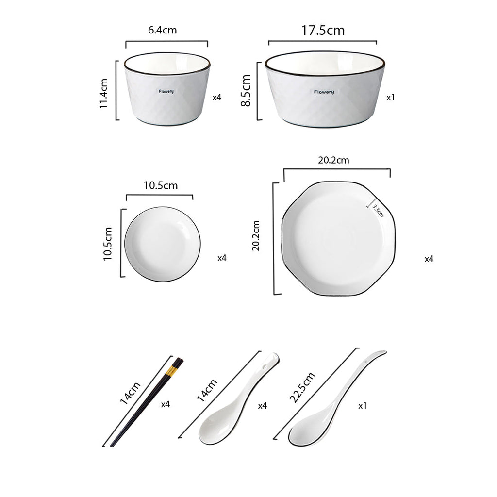 Diamond Ceramic Dinnerware Set