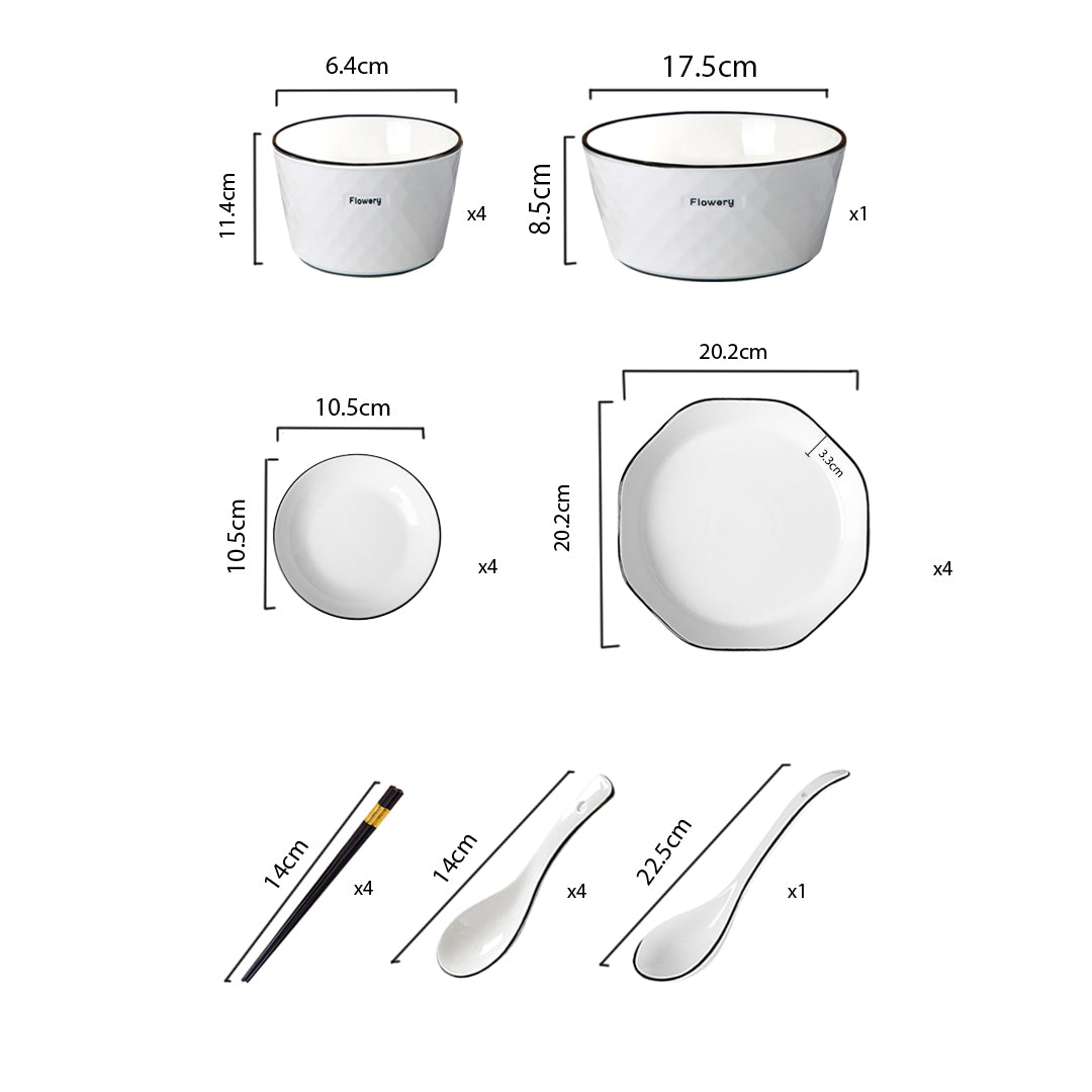 Diamond Ceramic Dinnerware Set
