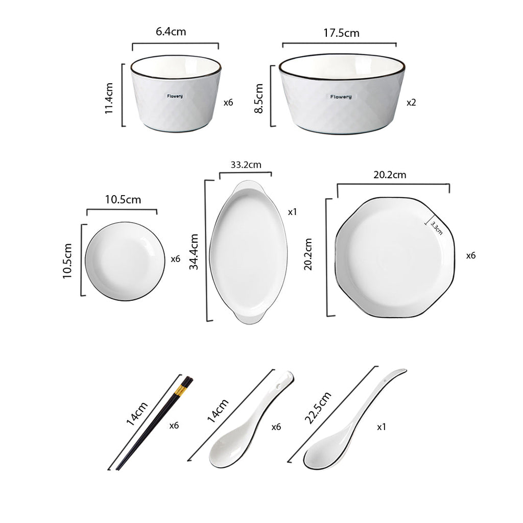 Diamond Ceramic Dinnerware Set