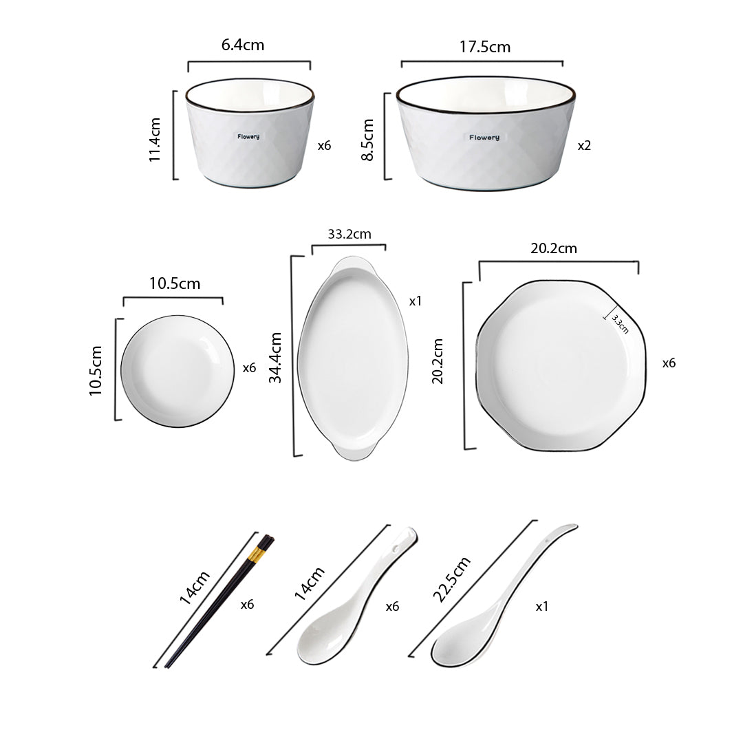 Diamond Ceramic Dinnerware Set