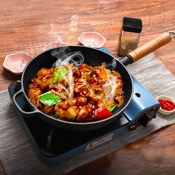 Wood Handle Non-Stick Frying Pan
