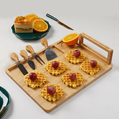 Wood Cheese Board Tray - Includes Cheese Knives!