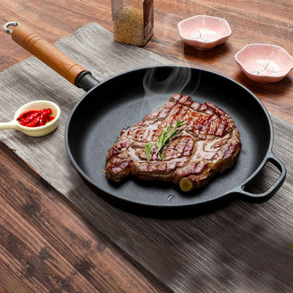 Wood Handle Non-Stick Frying Pan