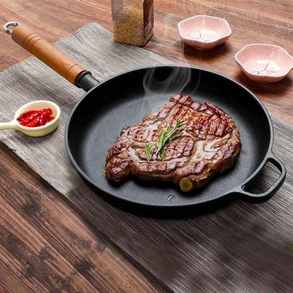 Wood Handle Non-Stick Frying Pan