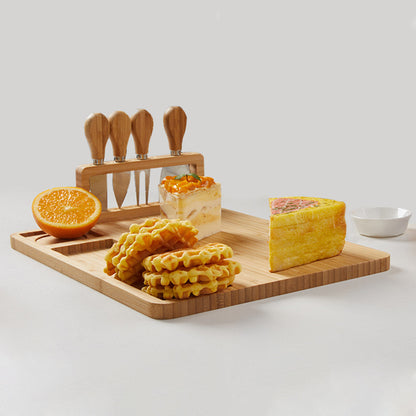 Wood Cheese Board Tray - Includes Cheese Knives!