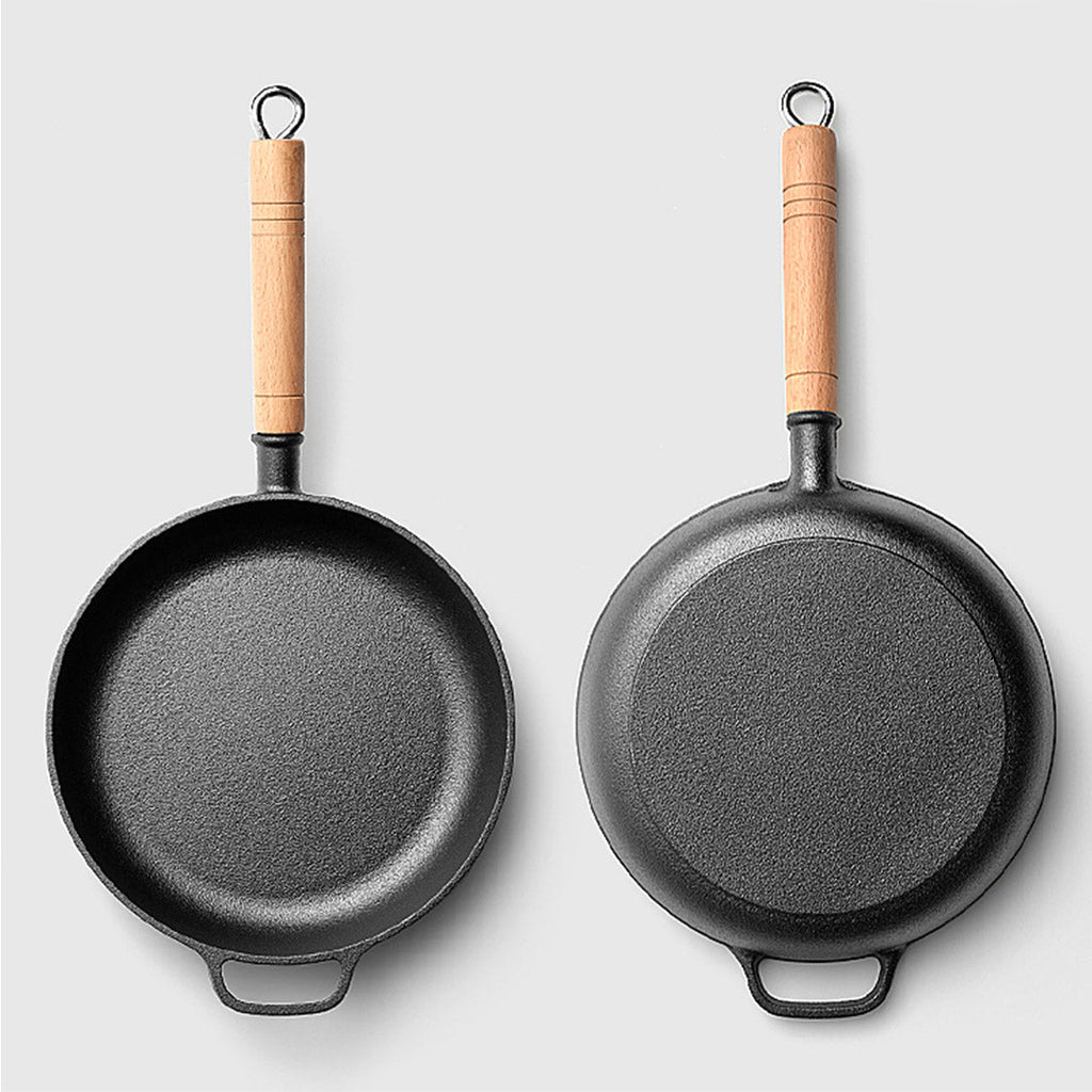 Wood Handle Non-Stick Frying Pan