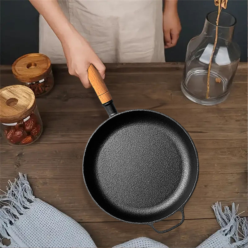 Wood Handle Non-Stick Frying Pan