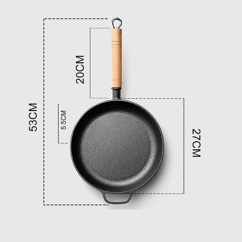 Wood Handle Non-Stick Frying Pan